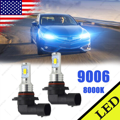 For Acura ILX TSX MDX TL RL Honda 2pcs Ice Blue LED High Beam Lights Bulbs 8000K