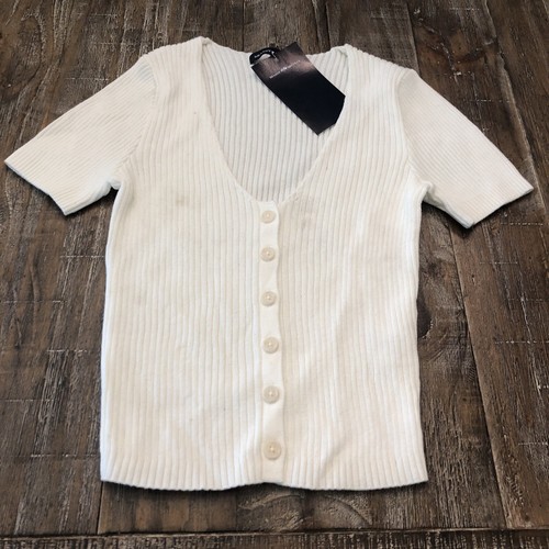 Brandy Melville Women's Kaylen Short Sleeve Top White One