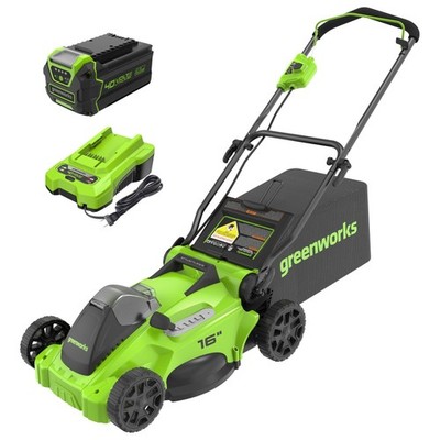 Greenworks 40V 16 Brushless Cordless Push Lawn Mower 75+ Compa...