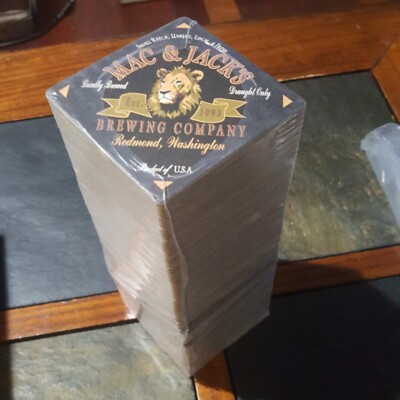 Beer COASTERS - MAC & JACK'S Brewing Co ~ Redmond, WASHINGTON Since 1993 ~ LION