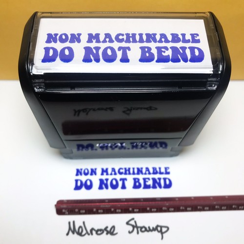 Non Machinable Do Not Bend Rubber Stamp Blue Ink Self Inking Ideal 4913