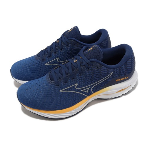 

Mizuno Wave Rider 26 SSW Super Wide Blue Yellow Men Running Sports J1GC2276-53, Синий, Wave Rider 26 Ssw Super Wide