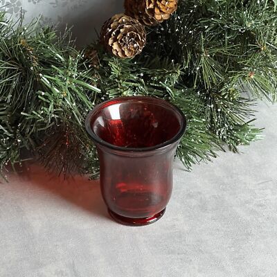 NEW Couronne Christmas Red Votive Candle Holder--Beautiful for Holiday Decor!