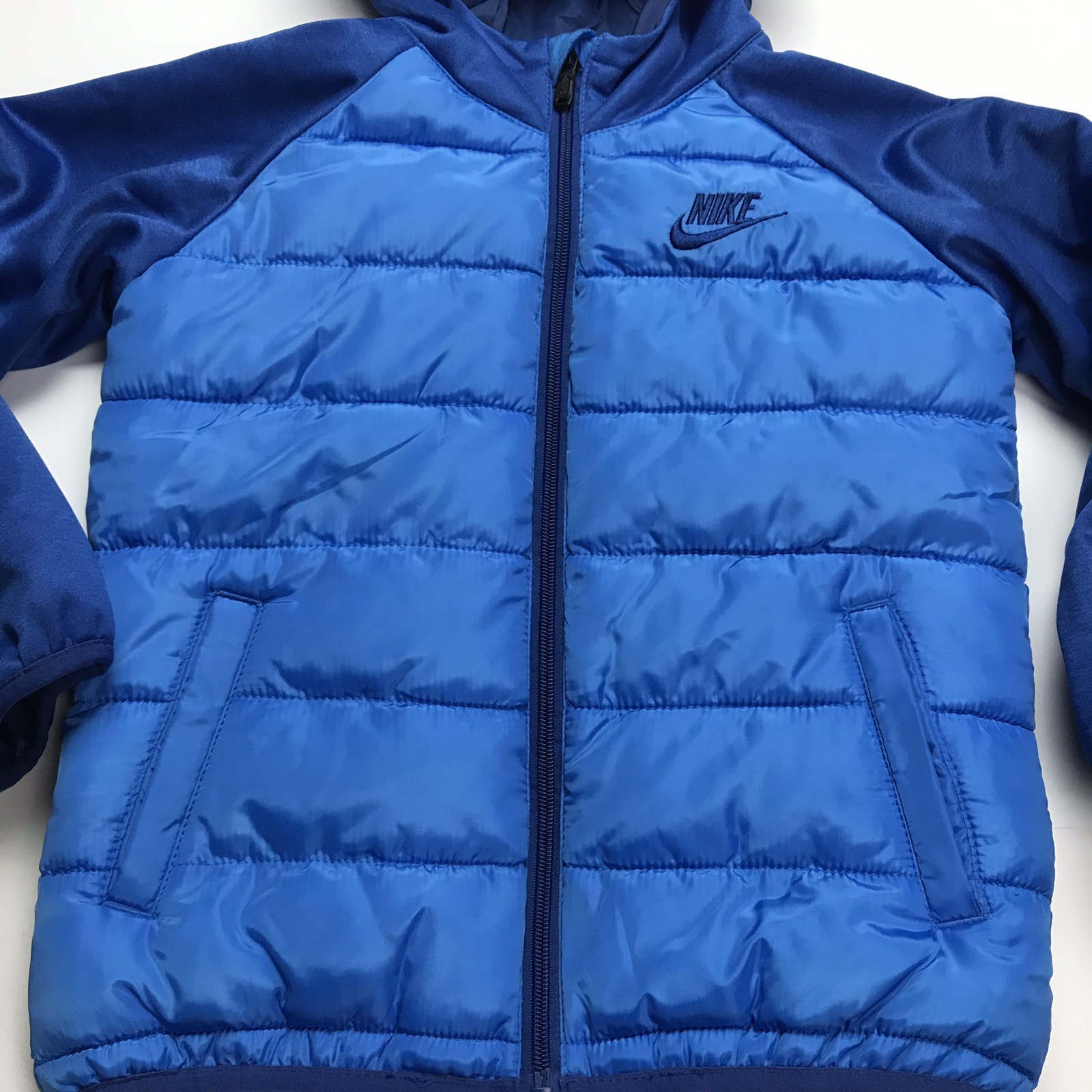 Nike Youth Boys Full Zip Hooded Jacket Photo Blue  NWT 5 -6 Yrs Size 6 M