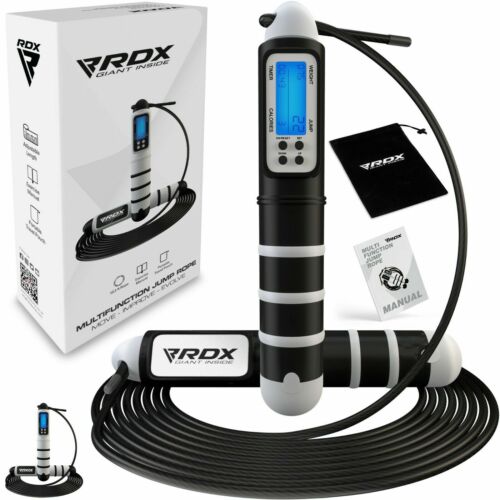 Climbing Skipping Rope by RDX, Digital Counter, Weighted Jump Rope, Speed Rope