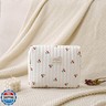 uekeboag Quilted Cotton Makeup Bag,Coquette Quilted Toiletry Bag for Women and Girls,Floral Coquette Pouch,Cute Kawaii Travel Cosmetic Bags(Striated Cherry)