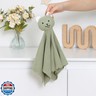 LAWKUL Baby Blanket Bear Lovey Soft Cuddly Security Blanket for Newborns Infants Boy Girl Knit Snuggle Comfort Green 16x16in