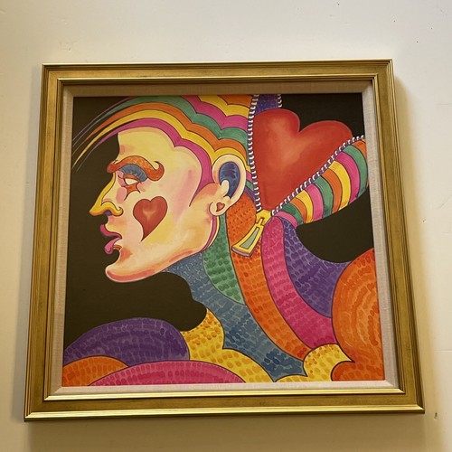VINTAGE PORTRAIT PAINTING MODERNISM HEART MAN ILLUSTRATION EXRESSIONIST COLORFUL