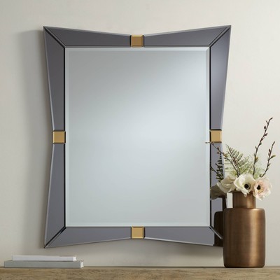 Serephine Gray Mirrored 30''x36'' Rectangular Wall Mirror