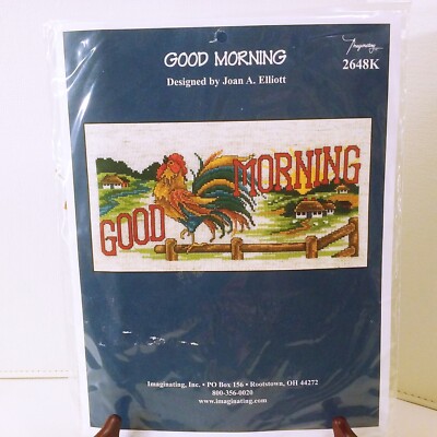 Counted Cross Stitch Needlework Kit 'Good Morning' Rooster Farm New 2010 NIP NOS