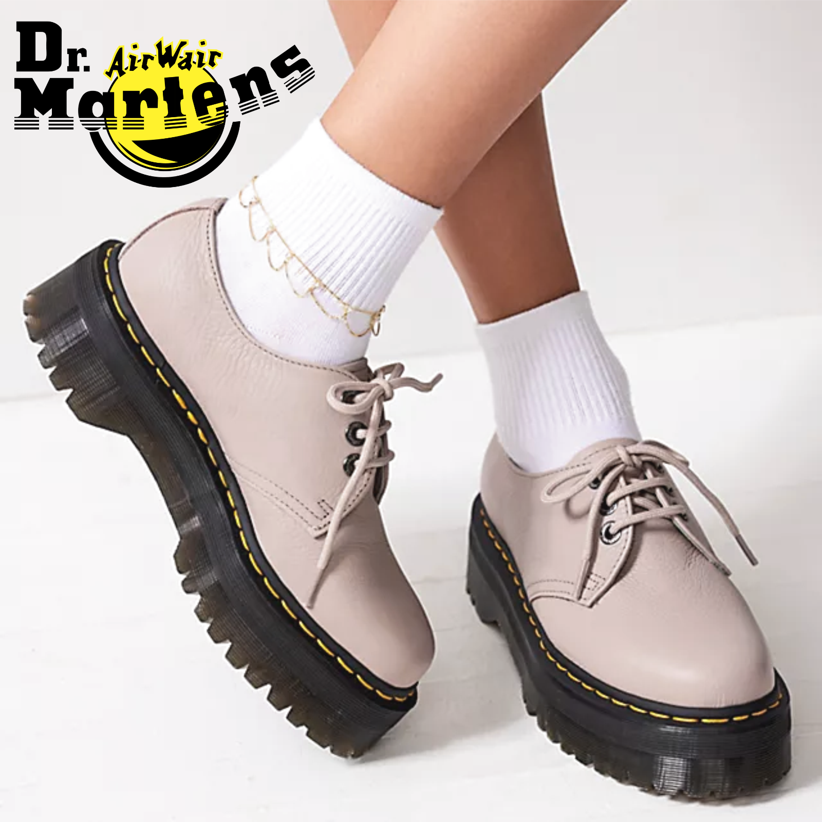 NWB Dr. Martens 8053 Quad Pisa Leather Platform Oxford Shoes