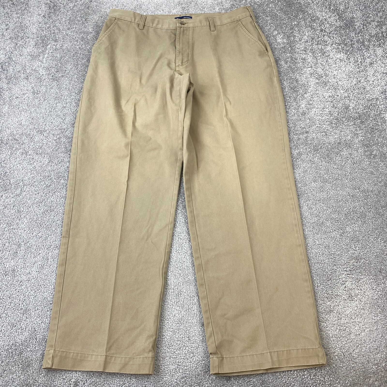 Basic Editions Flat Front Chino Pants Men's 36x32 Tan Slash Basic Editions Flat Front Chino Pants Men's 36x32 Tan Slash