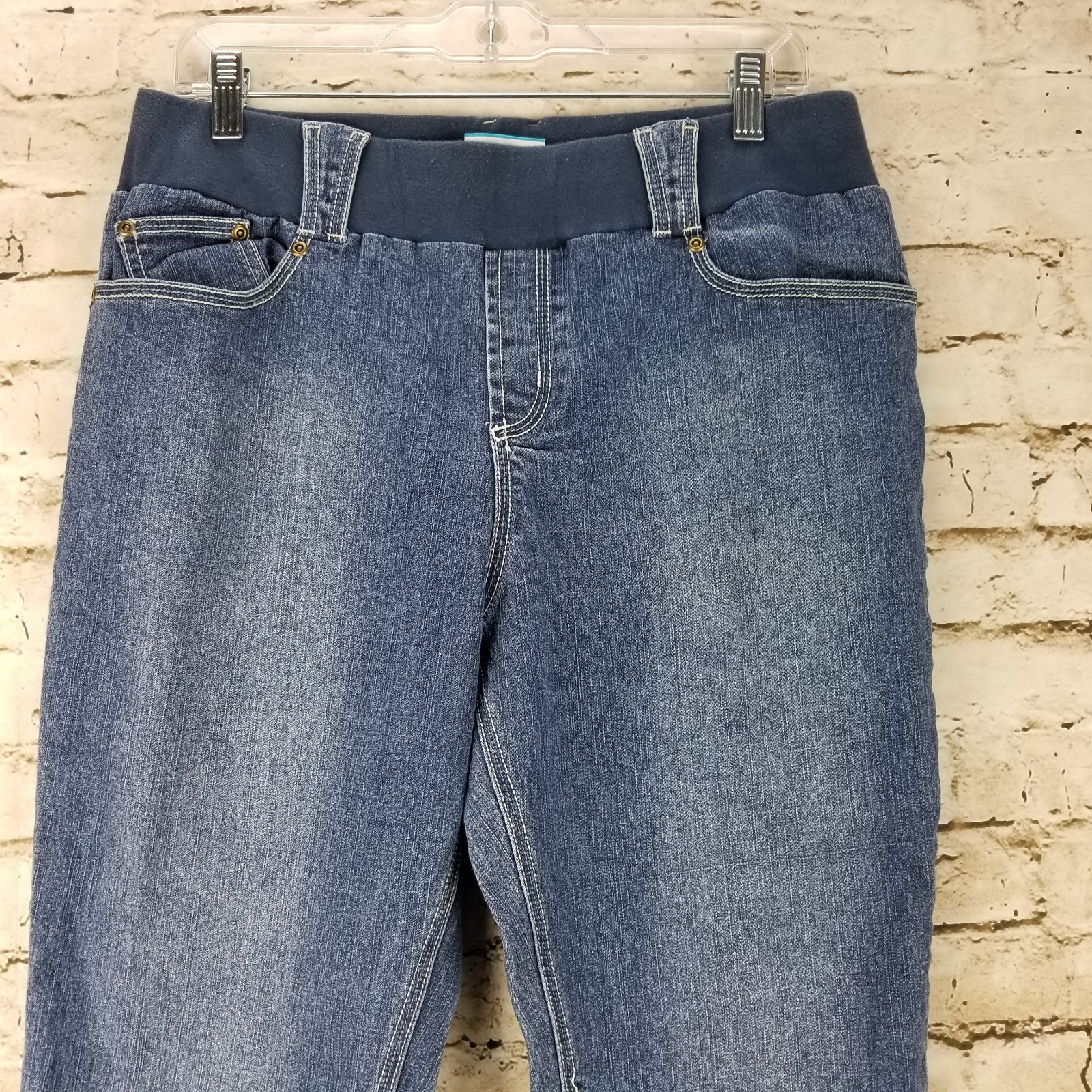 Announcements Maternity Womens Capris Size M 8 10 Blue Jeans Denim Stretch Band