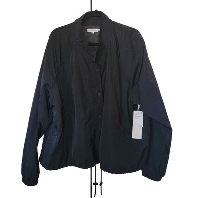 Good American Essential Nylon Track Jacket Black