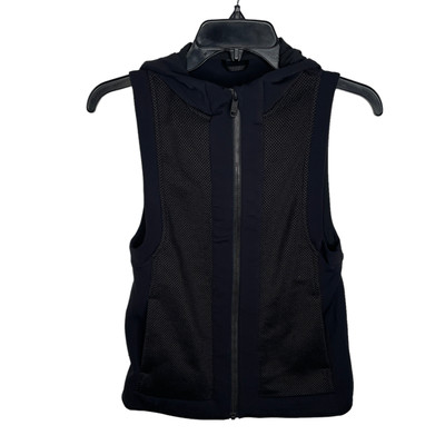 Lululemon The Spaces In Between Vest 2 Black Sleeveless Mesh Full Zip Hoodie