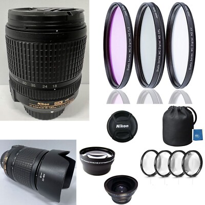 Nikon AF-S DX NIKKOR 18-140mm f/3.5-5.6G ED VR Lens Kit , Filters , 2X ,0.43X ++