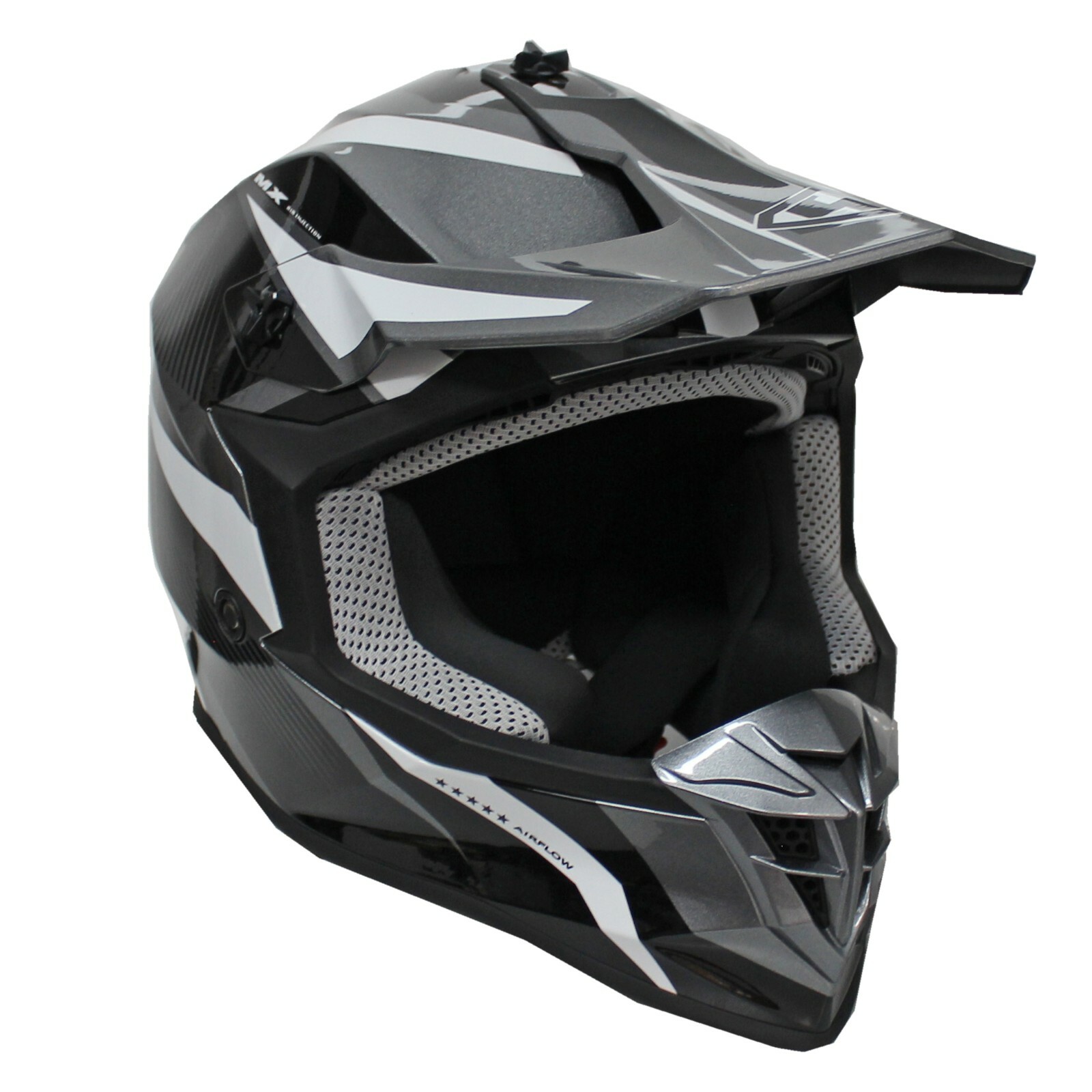 White/Black Motocross MX Helmet Adult Offroad/Dirt/Quad bike/Motorbike