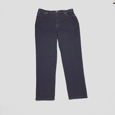 Gloria Vanderbilt Amanda Women's Size 16 Blue Tapered Dark Wash Stretch Jeans