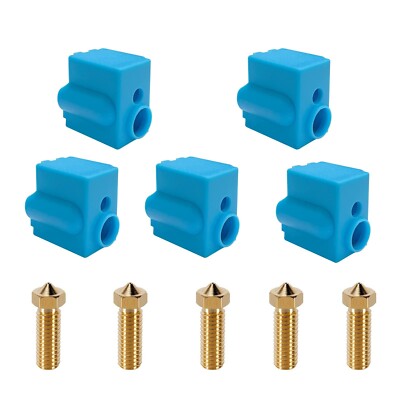 5 PCS Nozzles and Silicone Socks for Anycubic Vyper, Kobra Plus, 3D Printer P...