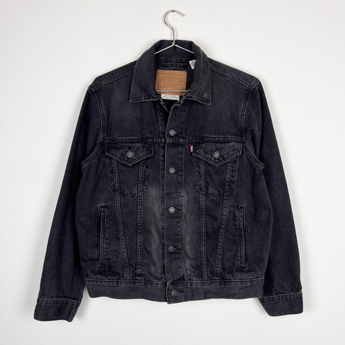 Levis Denim Jacket Black Sz Small Trucker Jean Type III Big E Reproduction