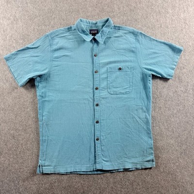 Patagonia Men's A/C Shirt L Blue Organic Cotton Button-Up Shirt