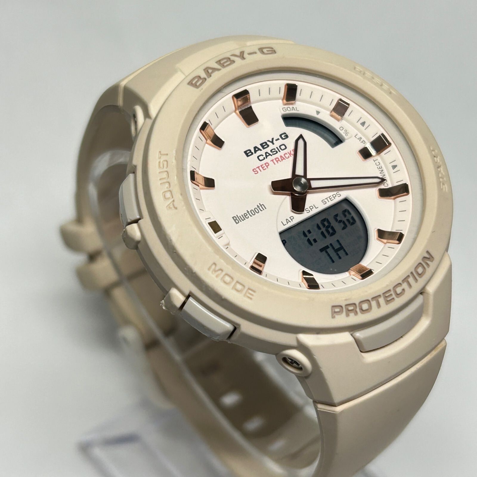 CASIO BABY-G G-SQUAD BSA-B100-4A1JF Beige Women's Watch In