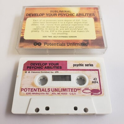 DEVELOP YOUR PSYCHIC ABILITIES Subliminal POTENTIAL UNLIMITED Hypnosis CASSETTE