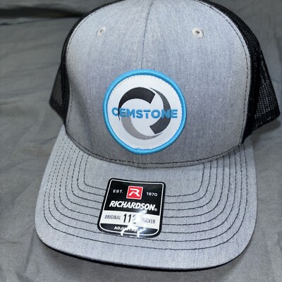 Cemstone Richardson Trucker Hat Mens Black/ Gray OS Snapback Embroidered Logo