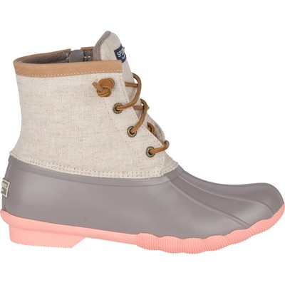 Sperry Top-Sider Women Saltwater Pop Outsole Duck Boot Linen/Rose 12 M Athletic