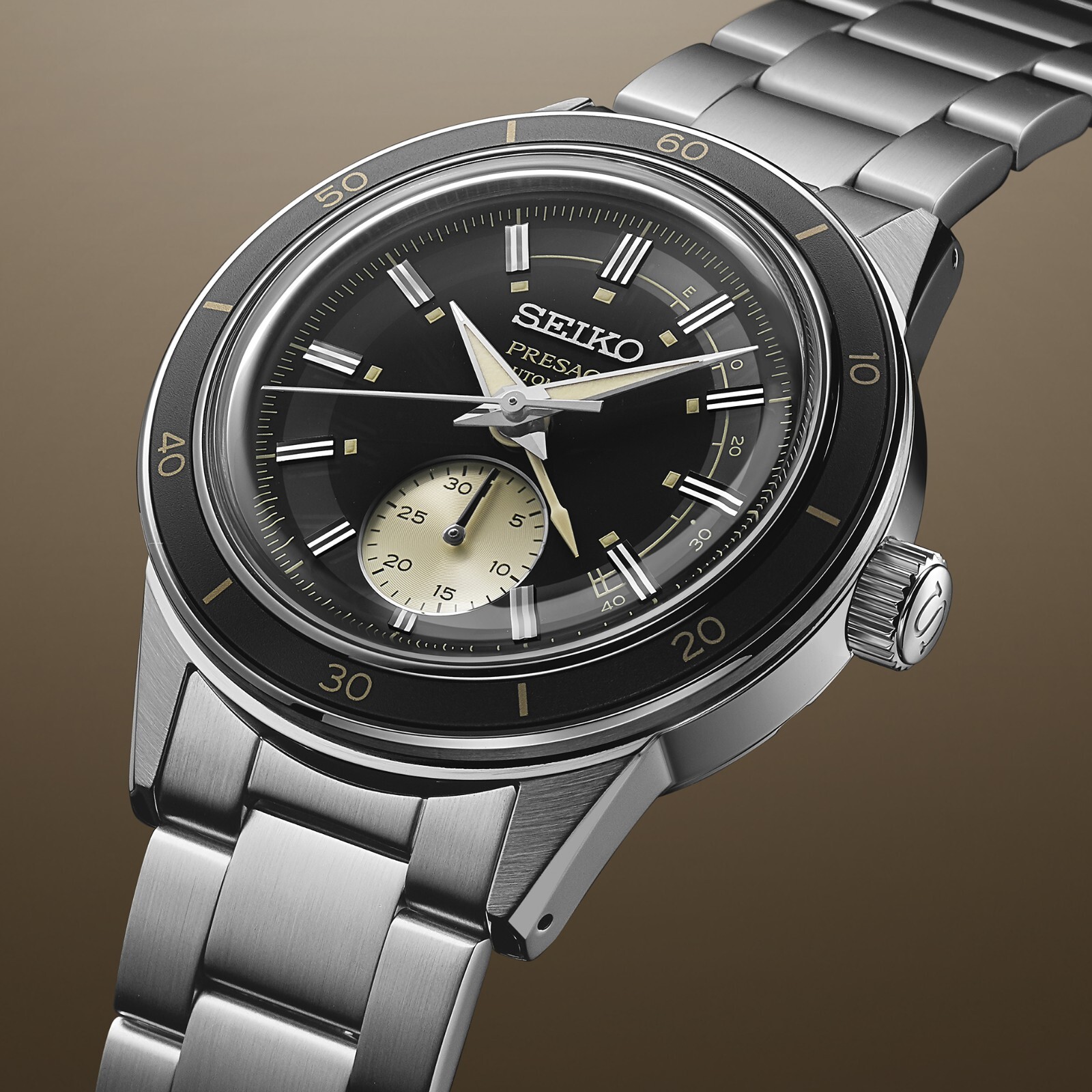 Pre-owned Seiko Presage Style '60s Collection Ssa449 Automatic 41mm Watch - Dark Gray Dial