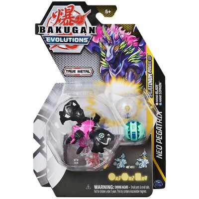 BAKUGAN EVOLUTIONS Platinum Power Up NEO PEGATRIX Nano Blade + Nano Siphon