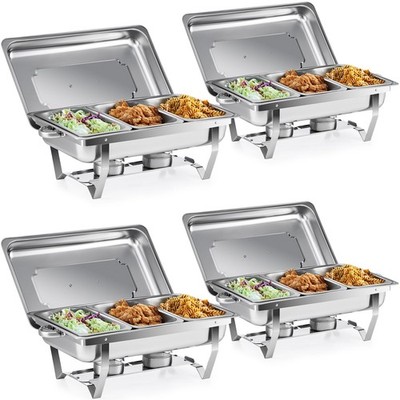 Wilprep 9L Chafing Dish 1/3 Edelstahl 12 Stück Buffetbehälter