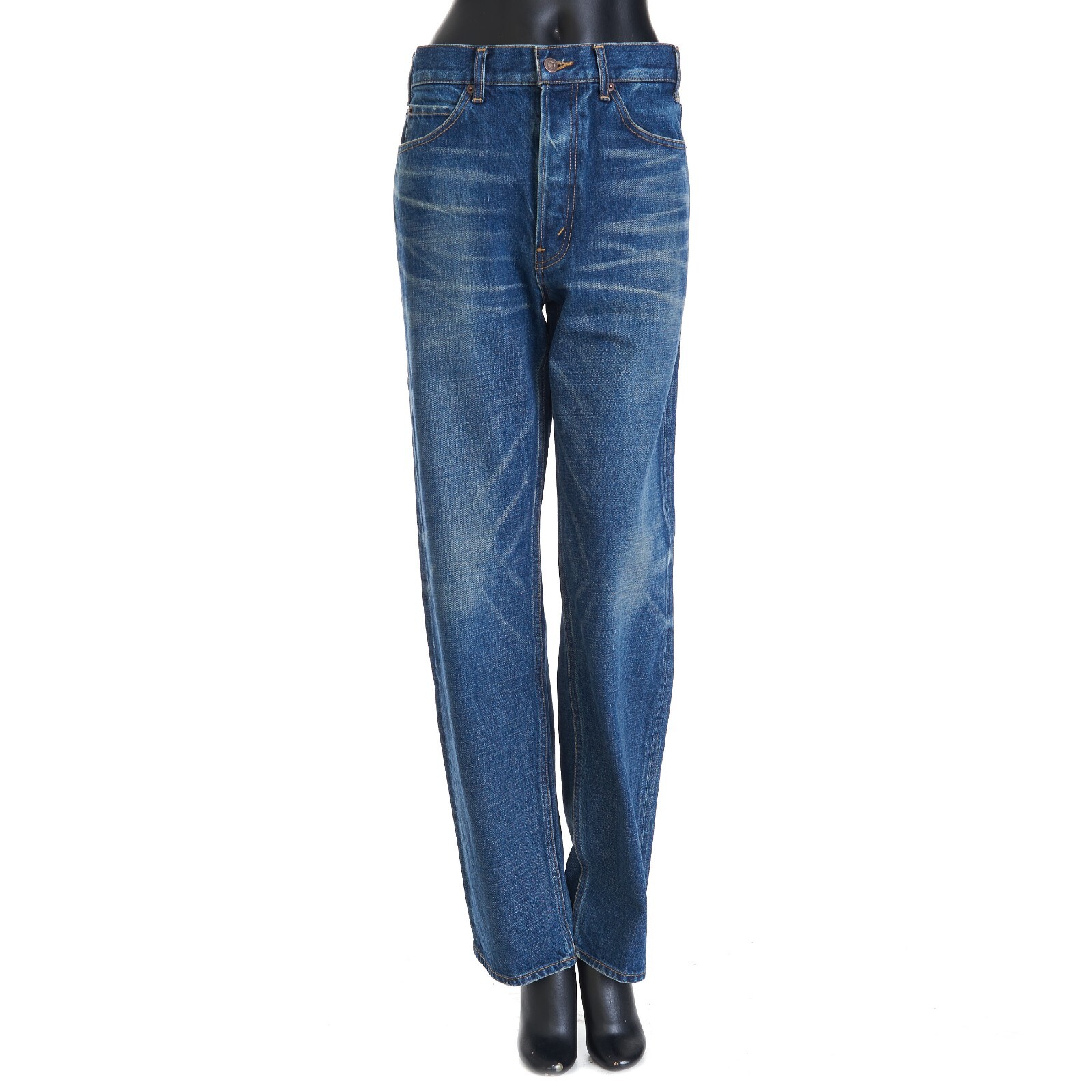 CELINE | POLLY JEANS IN STEEL BLUE WASH DENIM デニムジーンズ Women's Polly jeans in dark union wash denim | CELINE | 24S