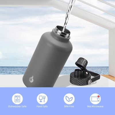 Half Gallon Insulated Water Bottles With Straw Lid64oz Large stainless Steel Wat