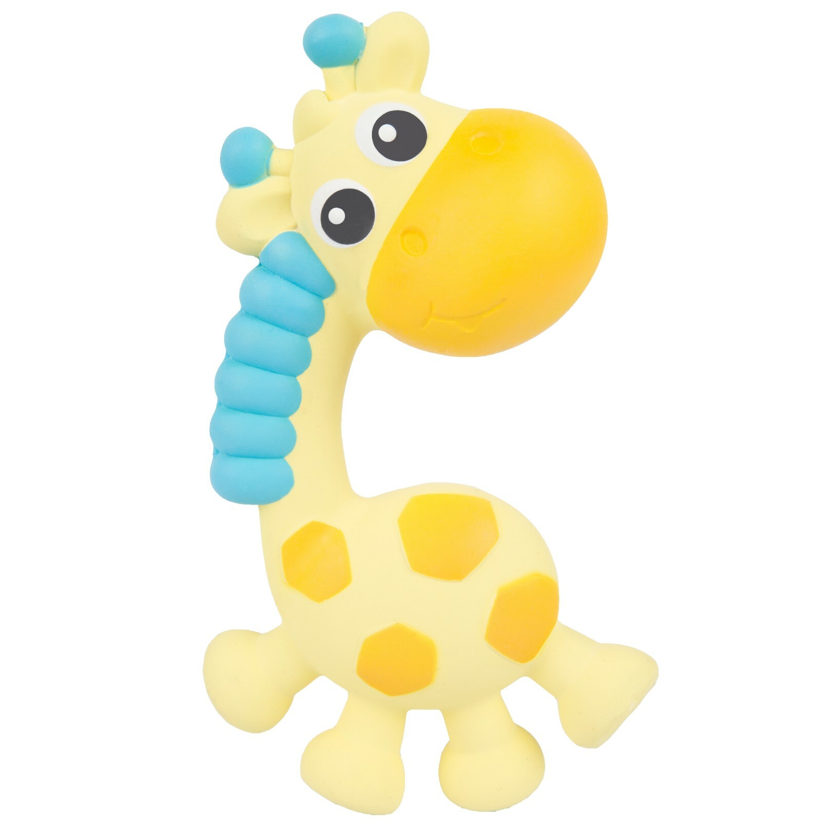 New Playgro Jerry Giraffe Squeak & Soothe Natural Teether Teething Toy