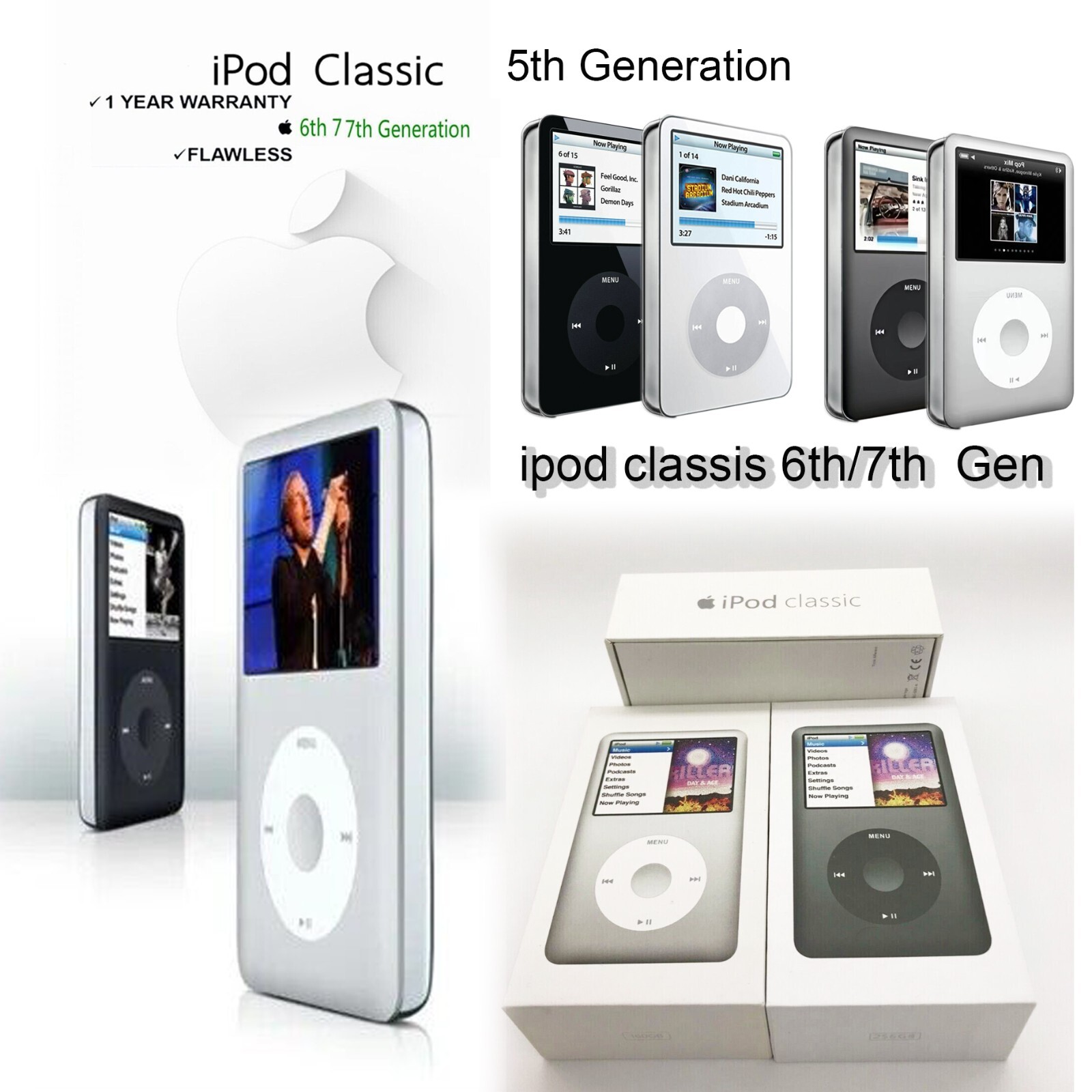 iPod classic iPod まとめ売り　120GB 80GB 8GB New Apple iPod Classic 6th 7th Generation 80GB 120GB 160GB