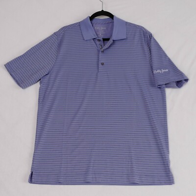Bobby Jones X-H2O Men's Shirt M Golf Polo Short Sleeve Purple Striped NWT New