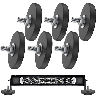 6x Magnetic Base Mount Bracket Holder M6 for LED Work Light Bar Offroad SUV Roof