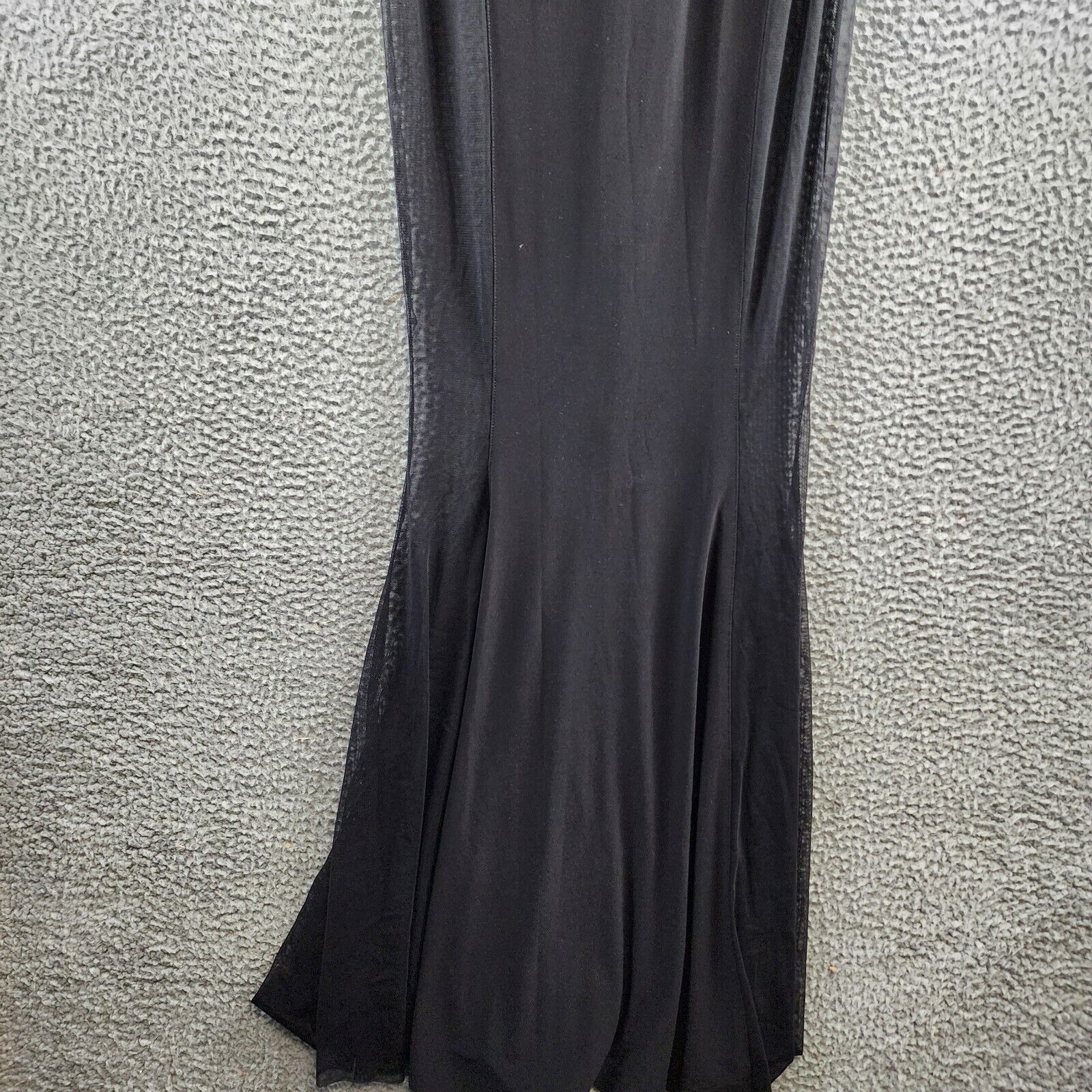 NORMA KAMALI Sleeveless Crewneck Fishtail Gown w/ Mesh Sides Women's S/36 Black - Picture 10 of 13