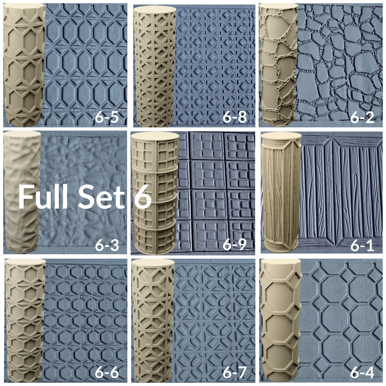 Clay Texture Roller, 4 Inches Tall Seamless craft diorama STL Loot Factory Set 6