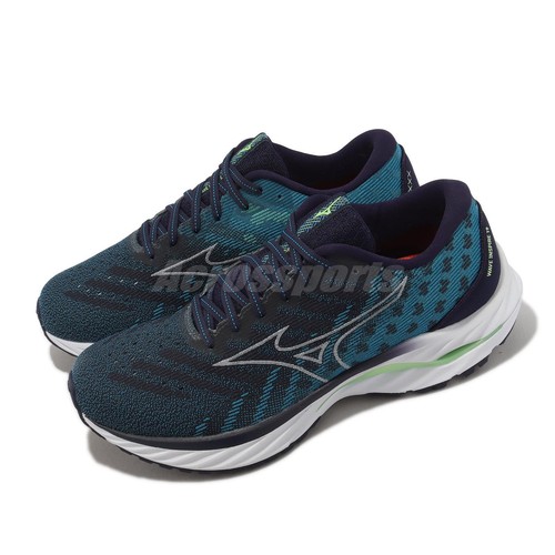 

Мужские беговые кроссовки Mizuno Wave Inspire 19 SSW Super Wide Blue White Green J1GC2322-54, Синий, Wave Inspire 19 Ssw Super Wide