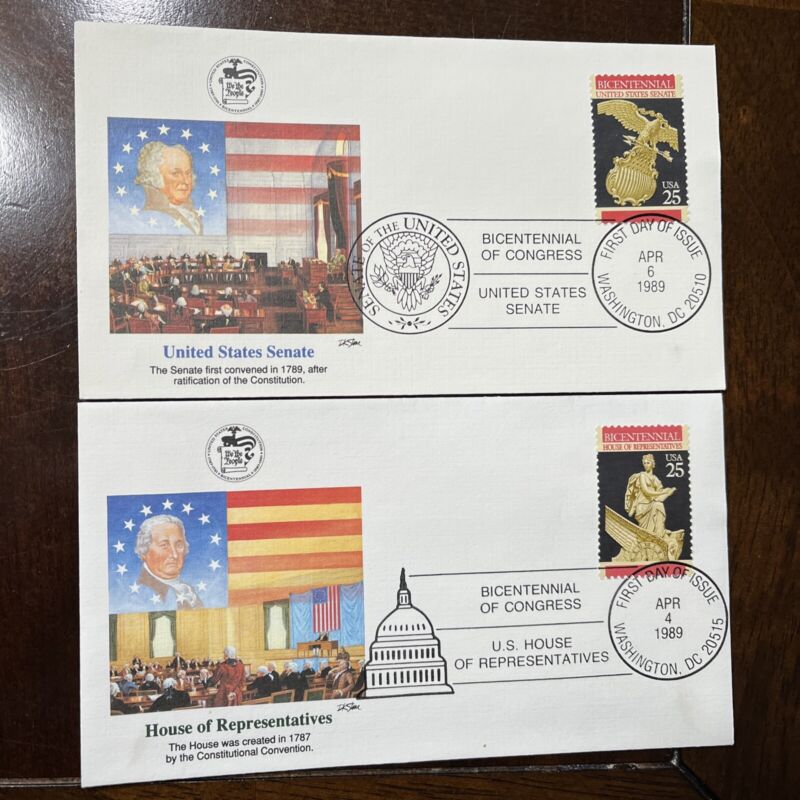 Set of 2 - FDC First Day of Issue - House of Representatives & Senate