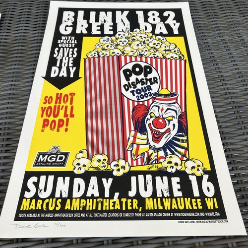 Blink 182 Green Day Pop Disaster Tour 2002 Poster Artist