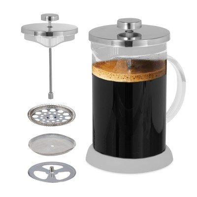 Cafetière glas - koffiemaker - siliconen - theemaker - koffiezetter - grijs