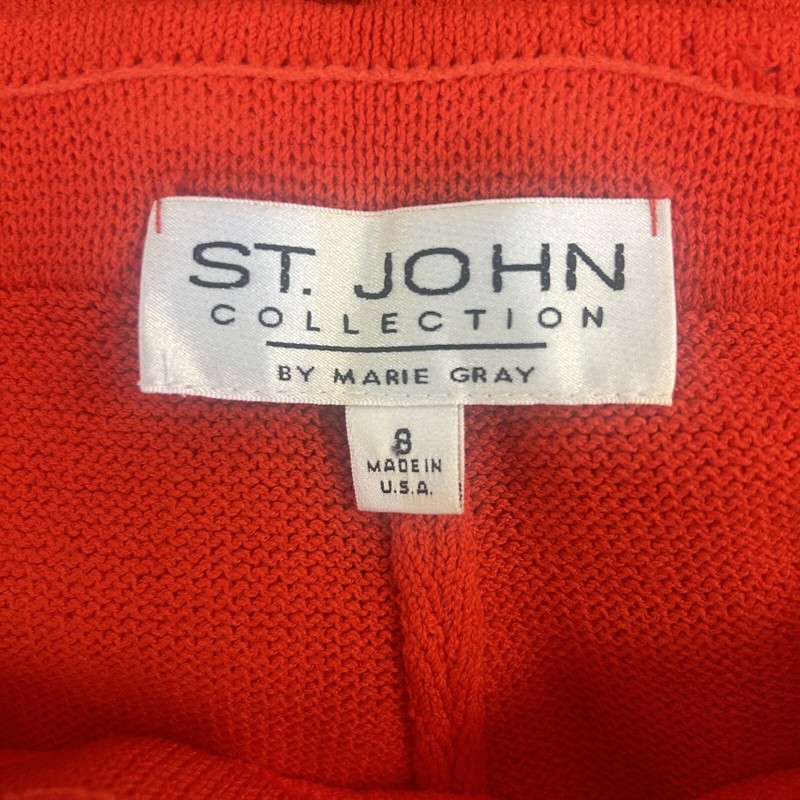 St. John Collection Vintage Reddish Orange Santana Knit Pants Suit