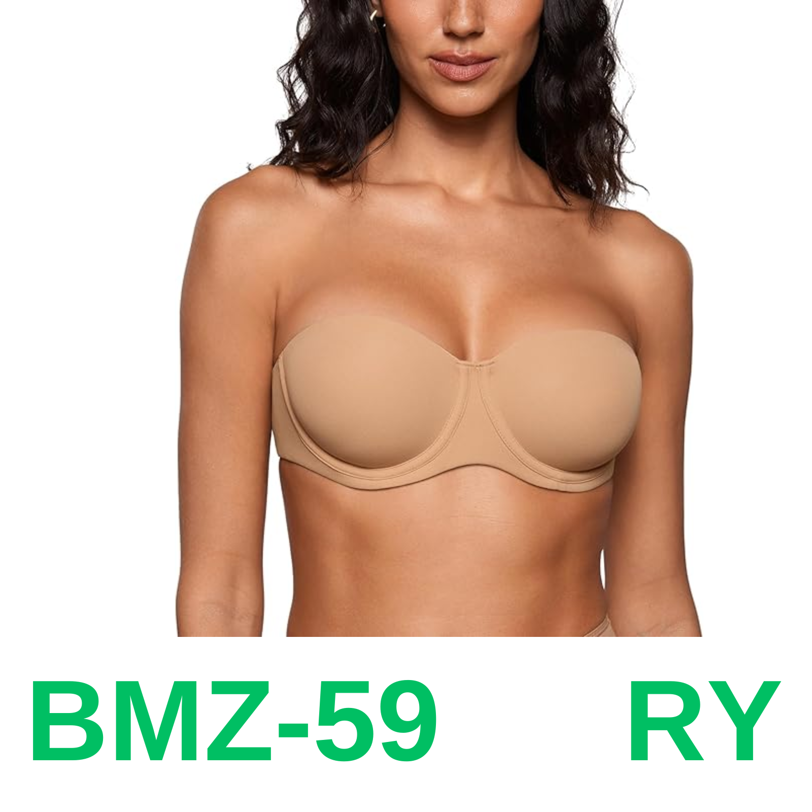 INLYRIC Women's Inbarely Plus Unlined Strapless Bra - Non-Slip Underwire, 40D