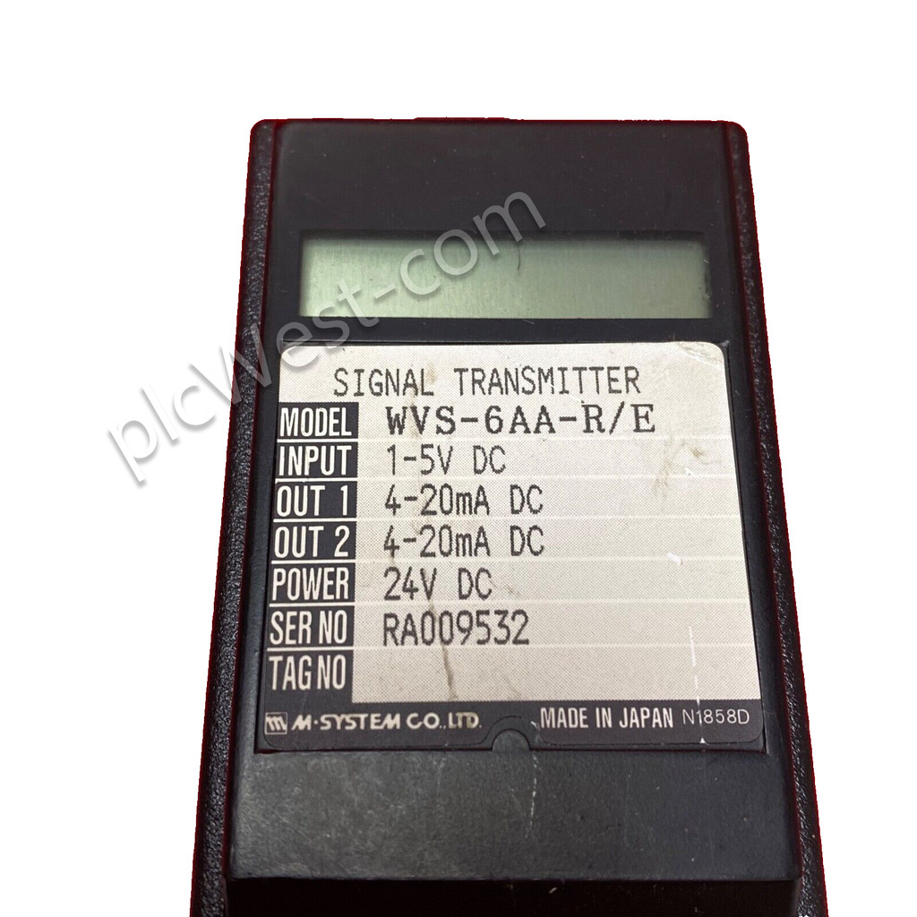 WVS-6AA-R/E 4-20mA DC SIGNAL TRANSMITTER — 3