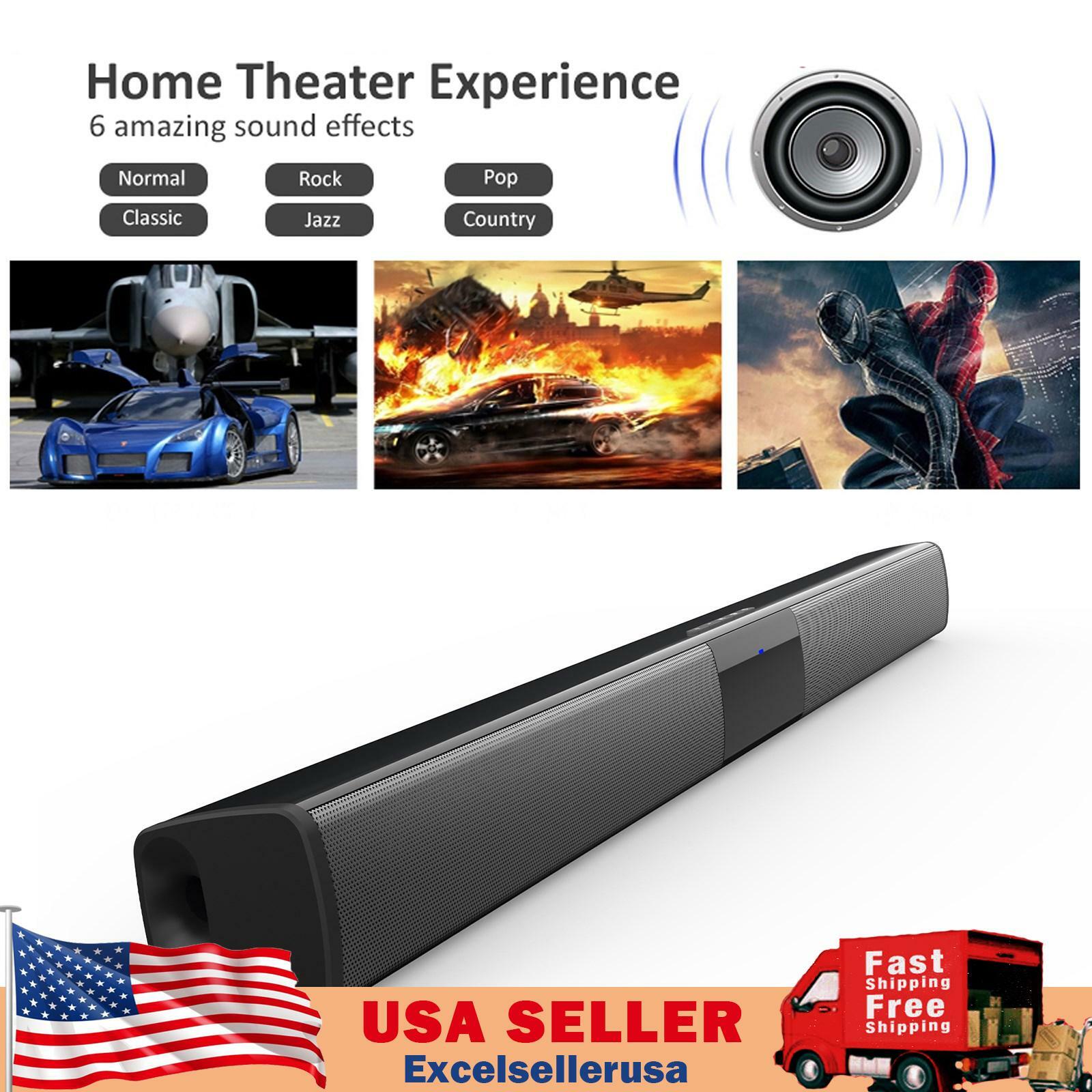 Portable Surround Sound Bar Bluetooth Wireless Subwoofer Home Theater System USA