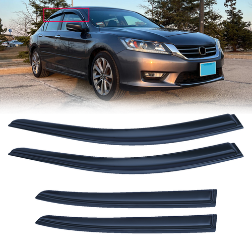 4PCS For 2013-2017 Honda Accord Seden Window Visor Sun Rain Guard Vent Deflector