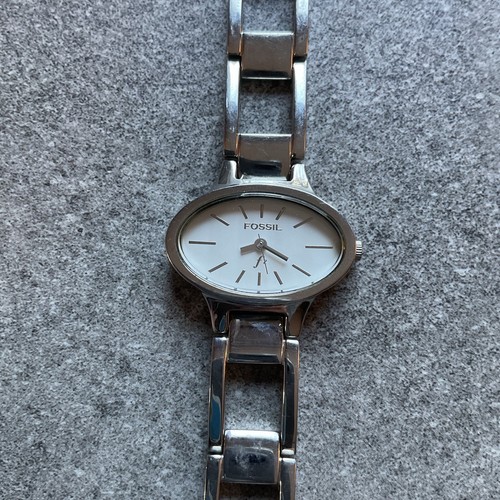 Ladies Fossil F2 Oval Dial All Stainless Steel Analog Quartz